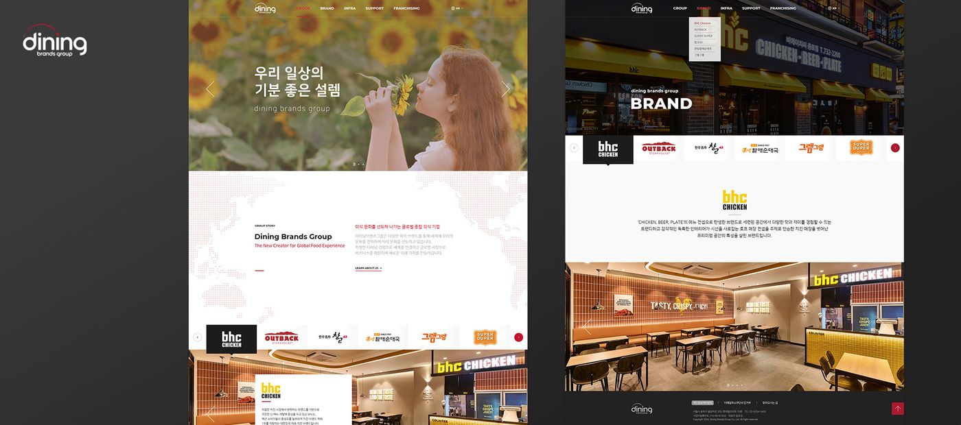 다이닝브랜즈그룹(BHC) 촬영 · 웹사이트